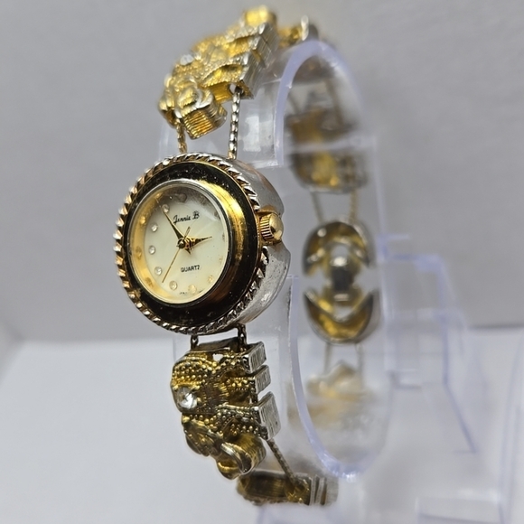 Vintage Womens Jennie B Avon Gold Tone Elephants Charms Watch New Battery main image 9